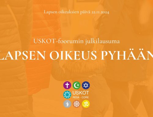 Lapsen oikeuksien päivän julkilausuma: lapsen oikeus pyhään